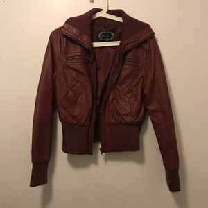 Burgundy leather jacket